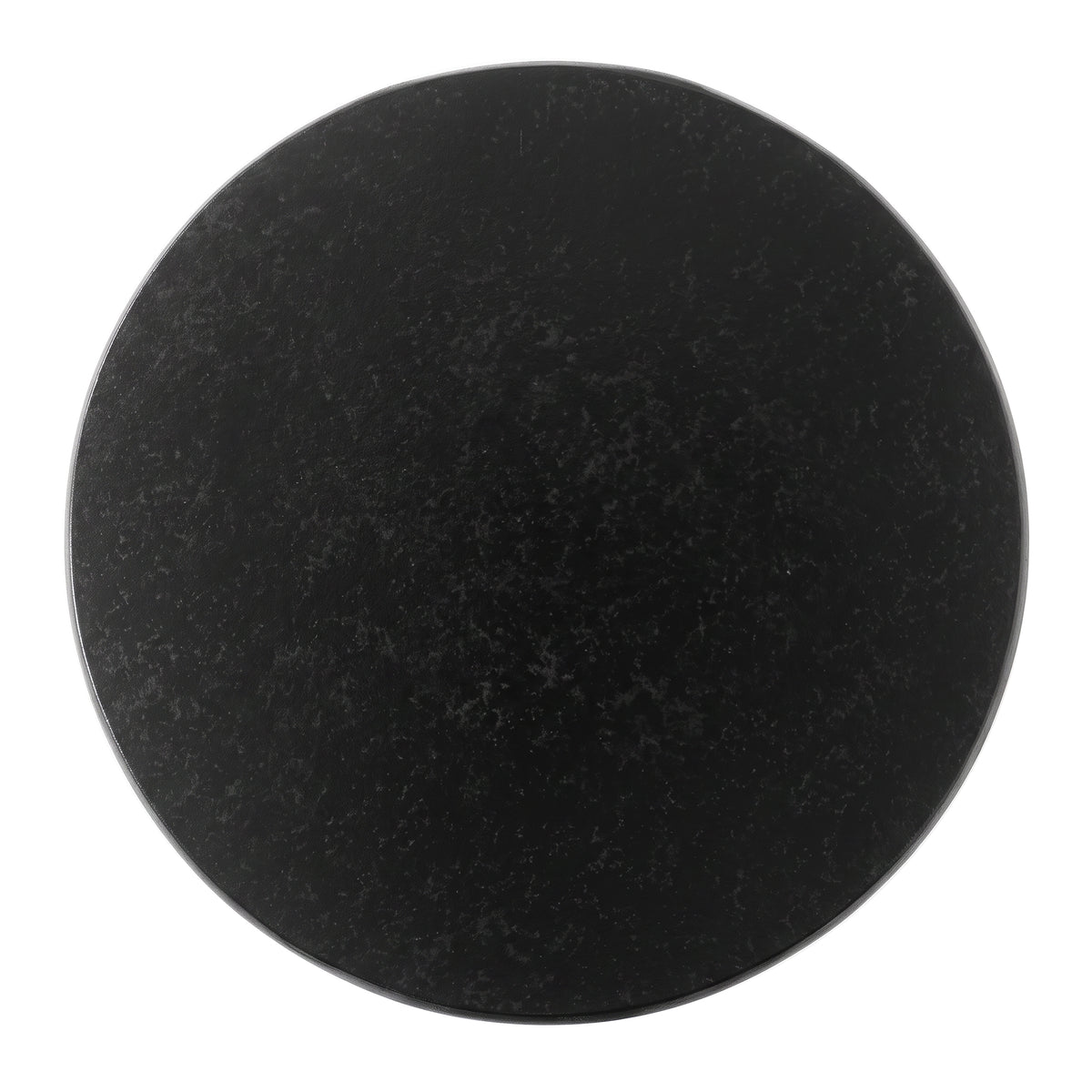 Festivo FST26161 16.14" Round Pedestal MGO Side/End Table with a Natural Stone-Look Finish-Gloss Ceramic Black
