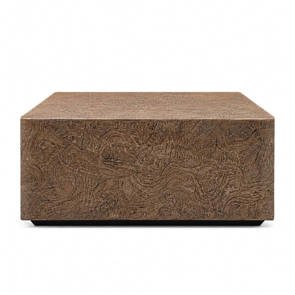 Festivo FCT26222 28" Square MGO Coffee Table with a Natural Stone-Look Finish-Warm Brown Burl
