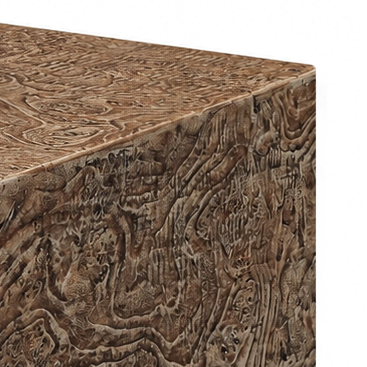 Festivo FCT26222 28" Square MGO Coffee Table with a Natural Stone-Look Finish-Warm Brown Burl