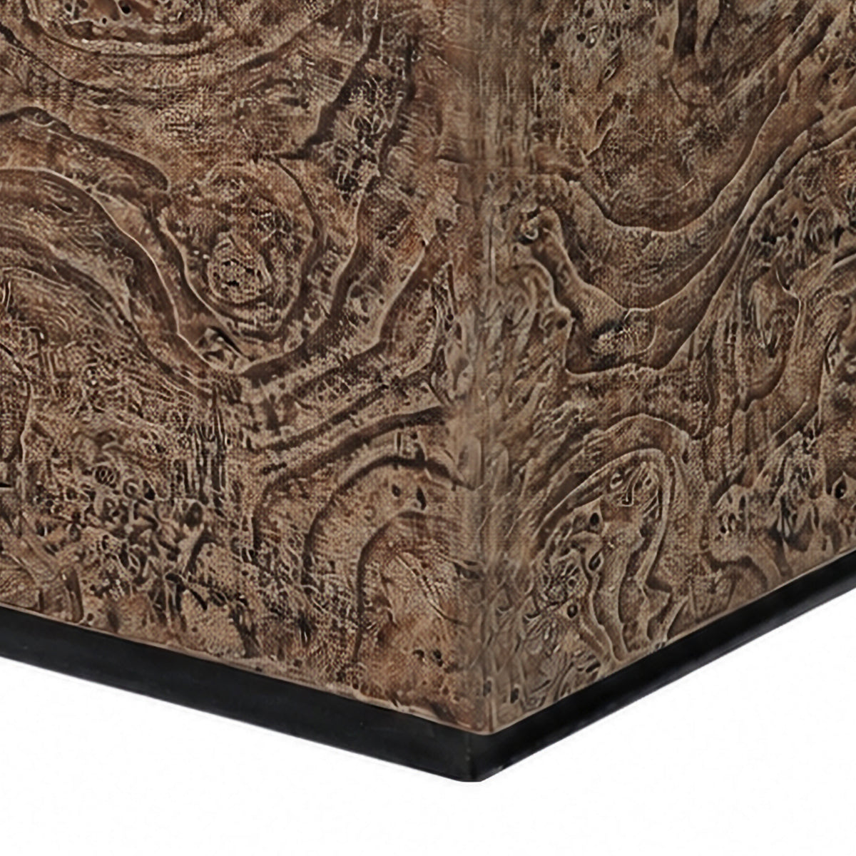 Festivo FCT26222 28" Square MGO Coffee Table with a Natural Stone-Look Finish-Warm Brown Burl