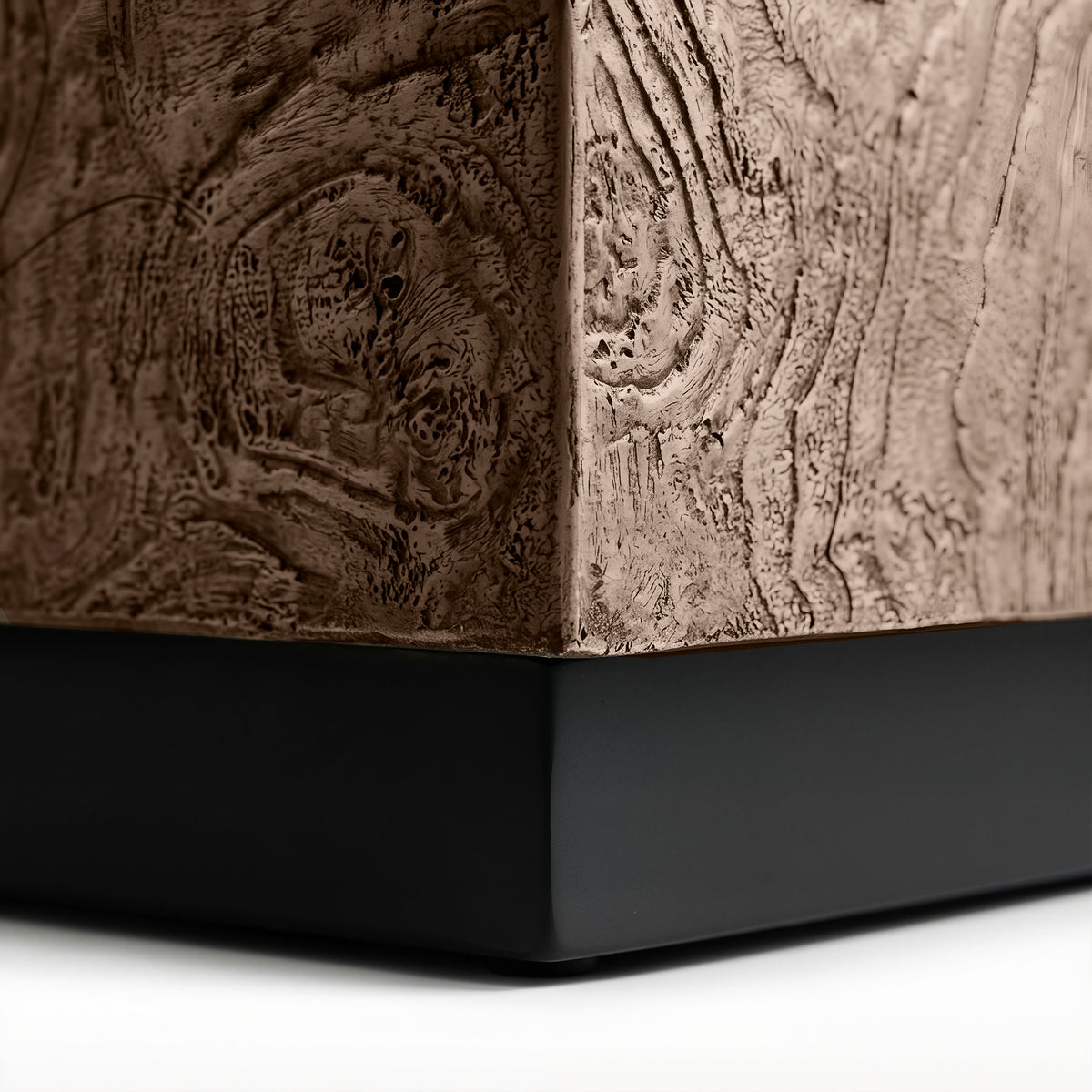 Festivo FCT26212 40" Rectangular MGO Coffee Table with a Natural Stone Burl-Look Finish-Warm Brown Burl