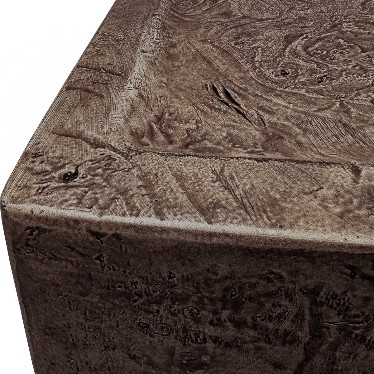 Festivo FCT26212 40" Rectangular MGO Coffee Table with a Natural Stone Burl-Look Finish-Warm Brown Burl
