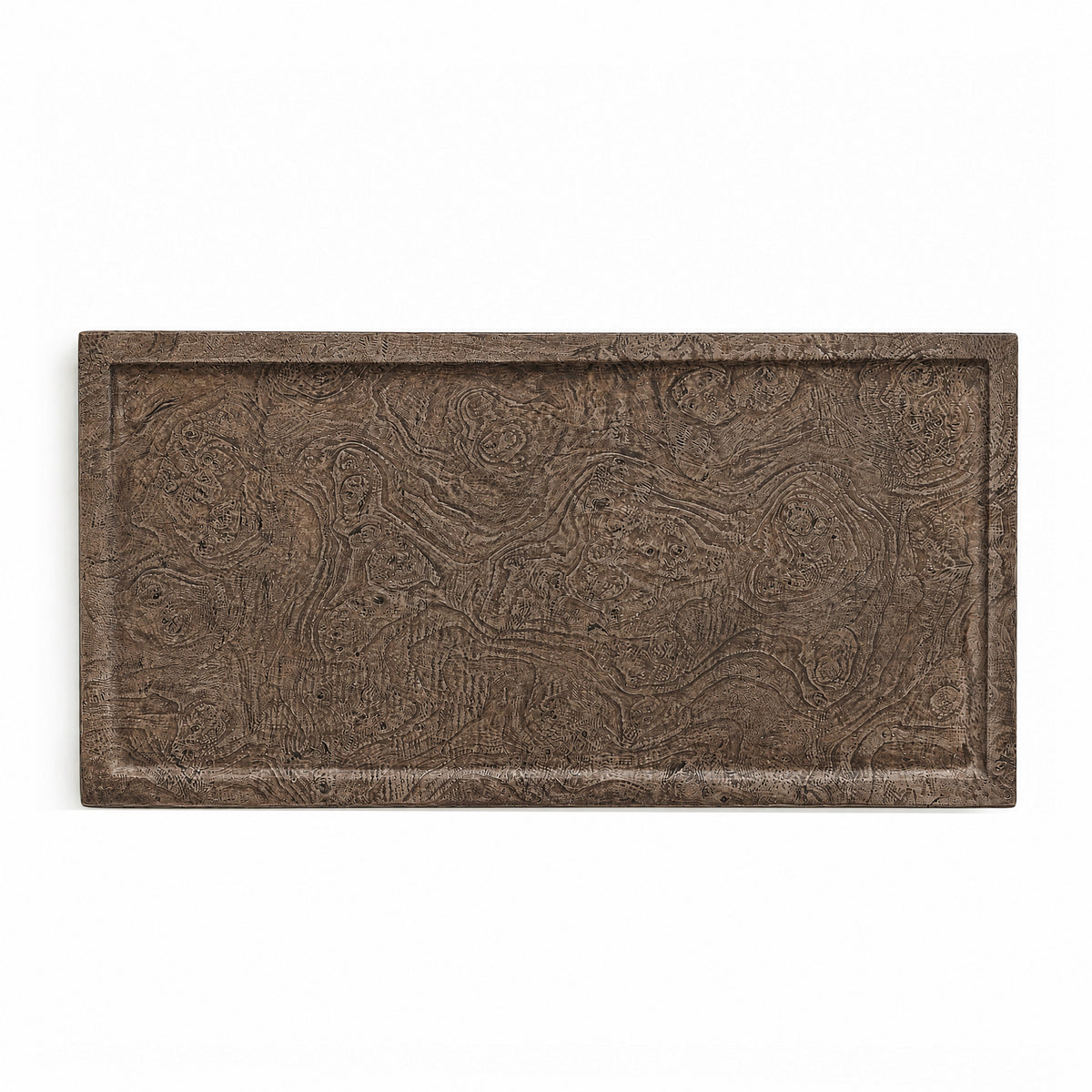 Festivo FCT26212 40" Rectangular MGO Coffee Table with a Natural Stone Burl-Look Finish-Warm Brown Burl