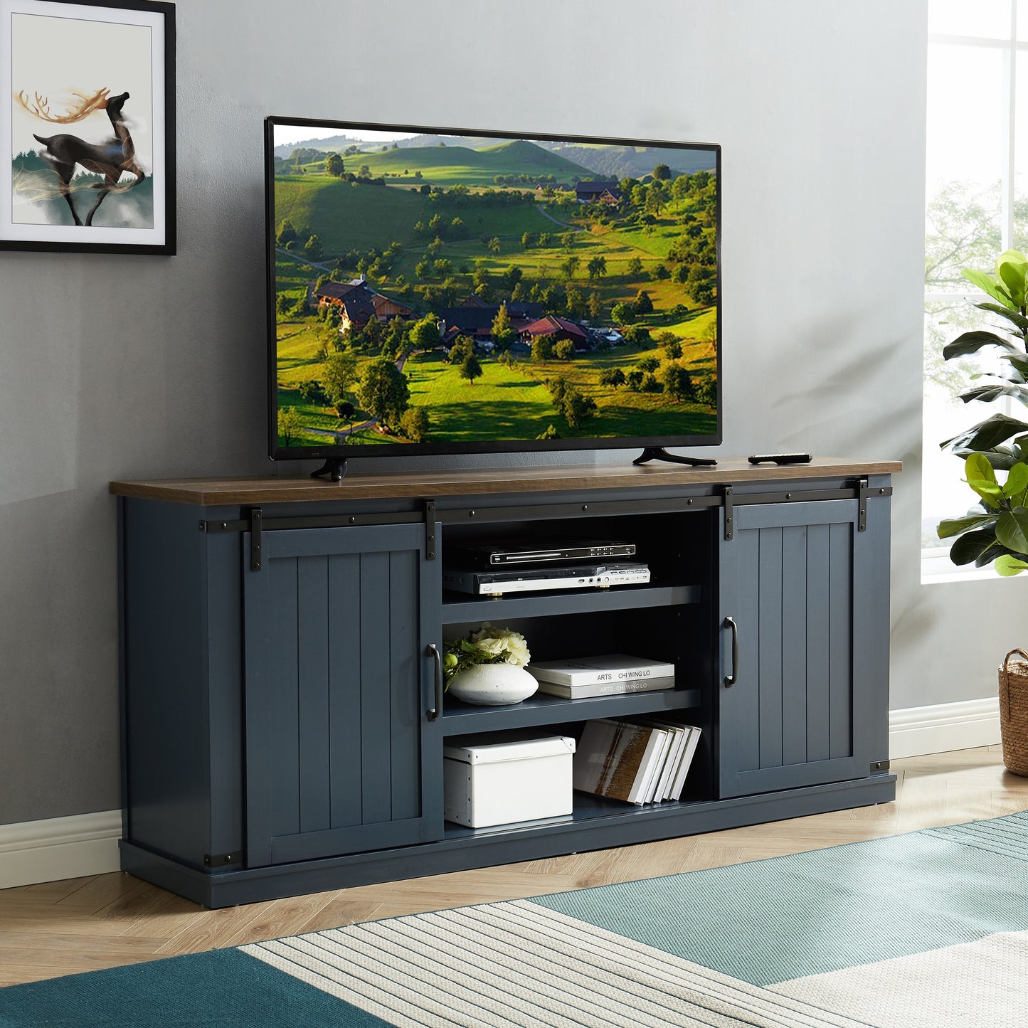Festivo FTS21731 68" TV Stand-Blue