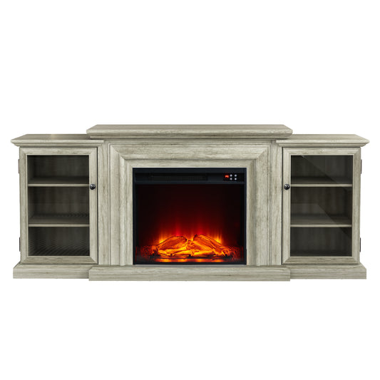 Festivo FTS23320 70" TV Stand with 23" Electric Fireplace-Grey