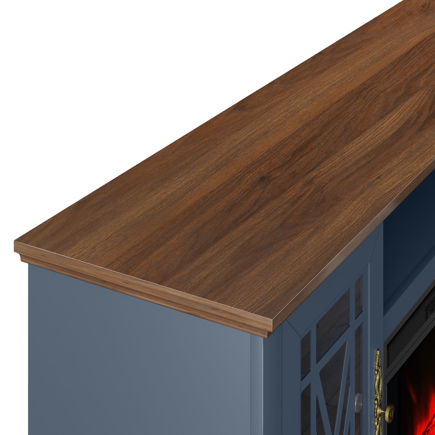 Festivo FTS24163 61" TV Stand with 26" Electric Fireplace-Navy