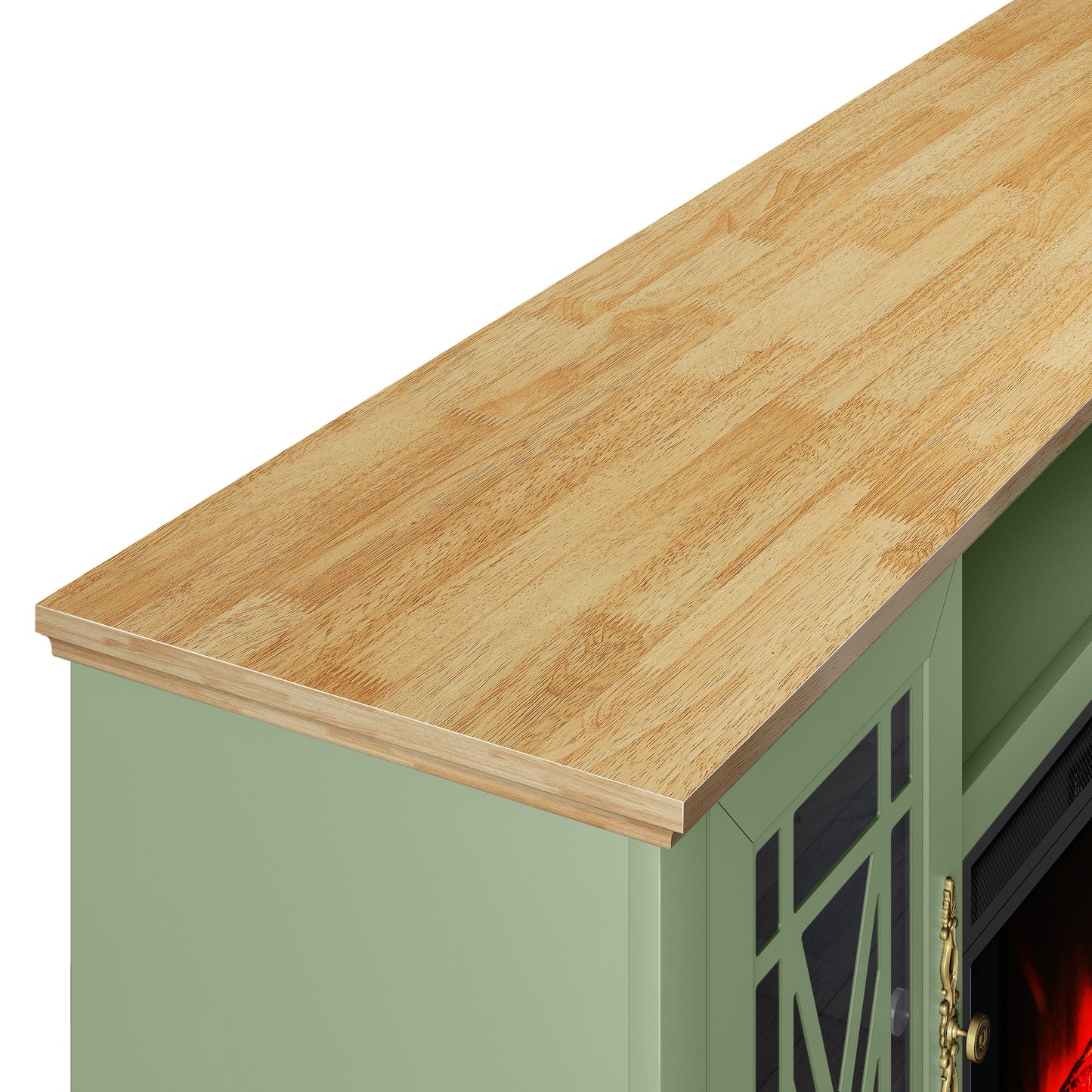 Festivo FTS24165 61" TV Stand with 26" Electric Fireplace-Green