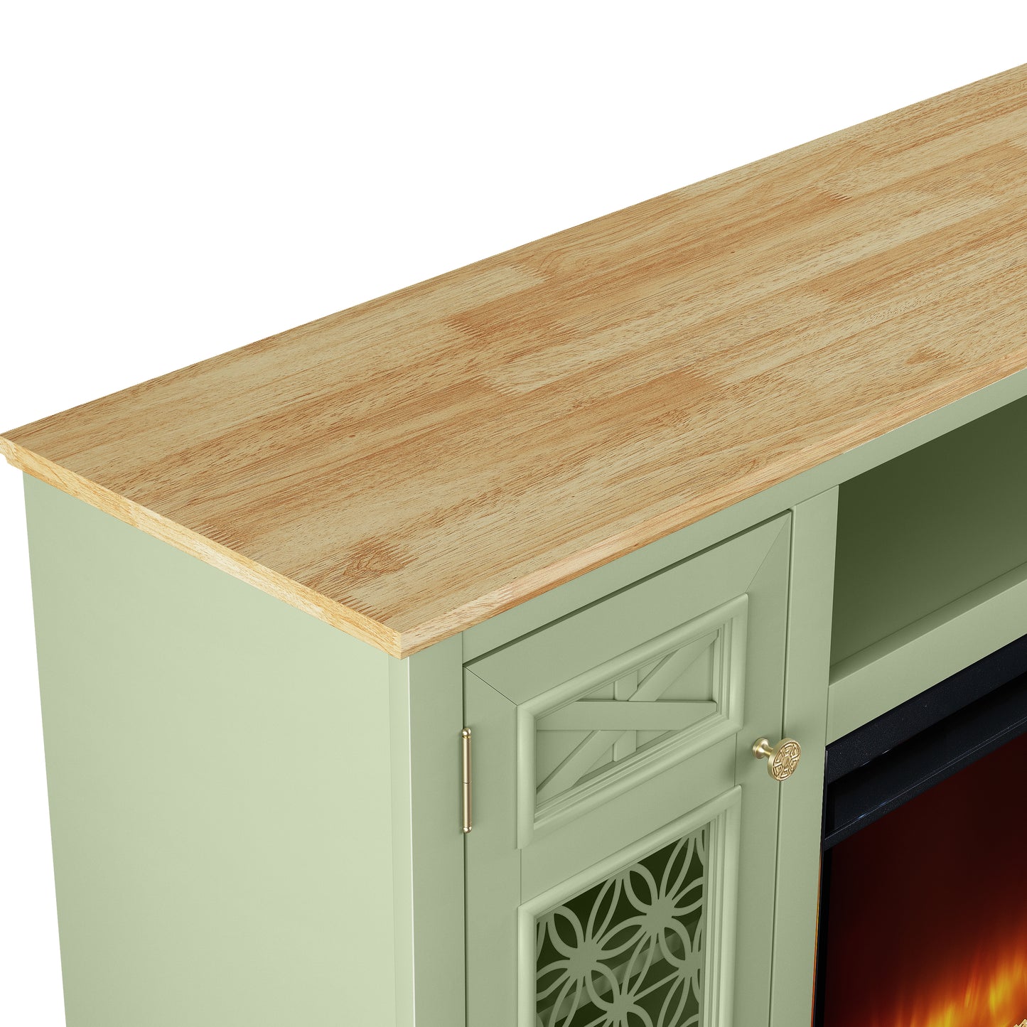 Festivo FTS24270 70" TV Stand with 36" Electric Fireplace-Green