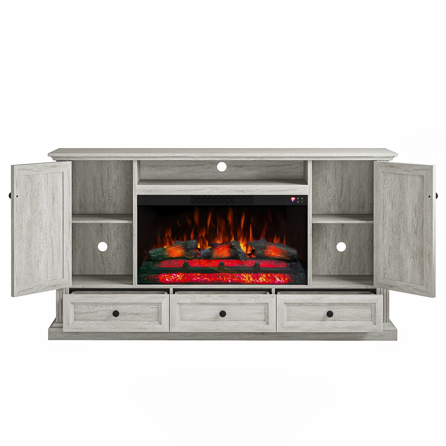 Festivo FTS26010 67" TV Stand with 33" Electric Fireplace-Gray