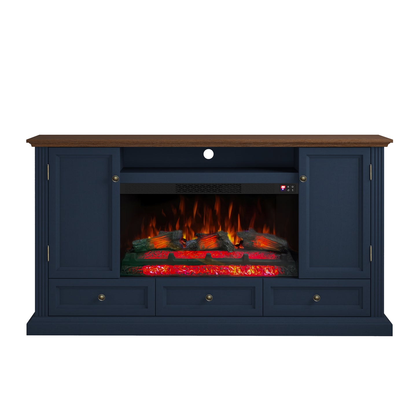 Festivo FTS26011 67" TV Stand with 33" Electric Fireplace-Navy