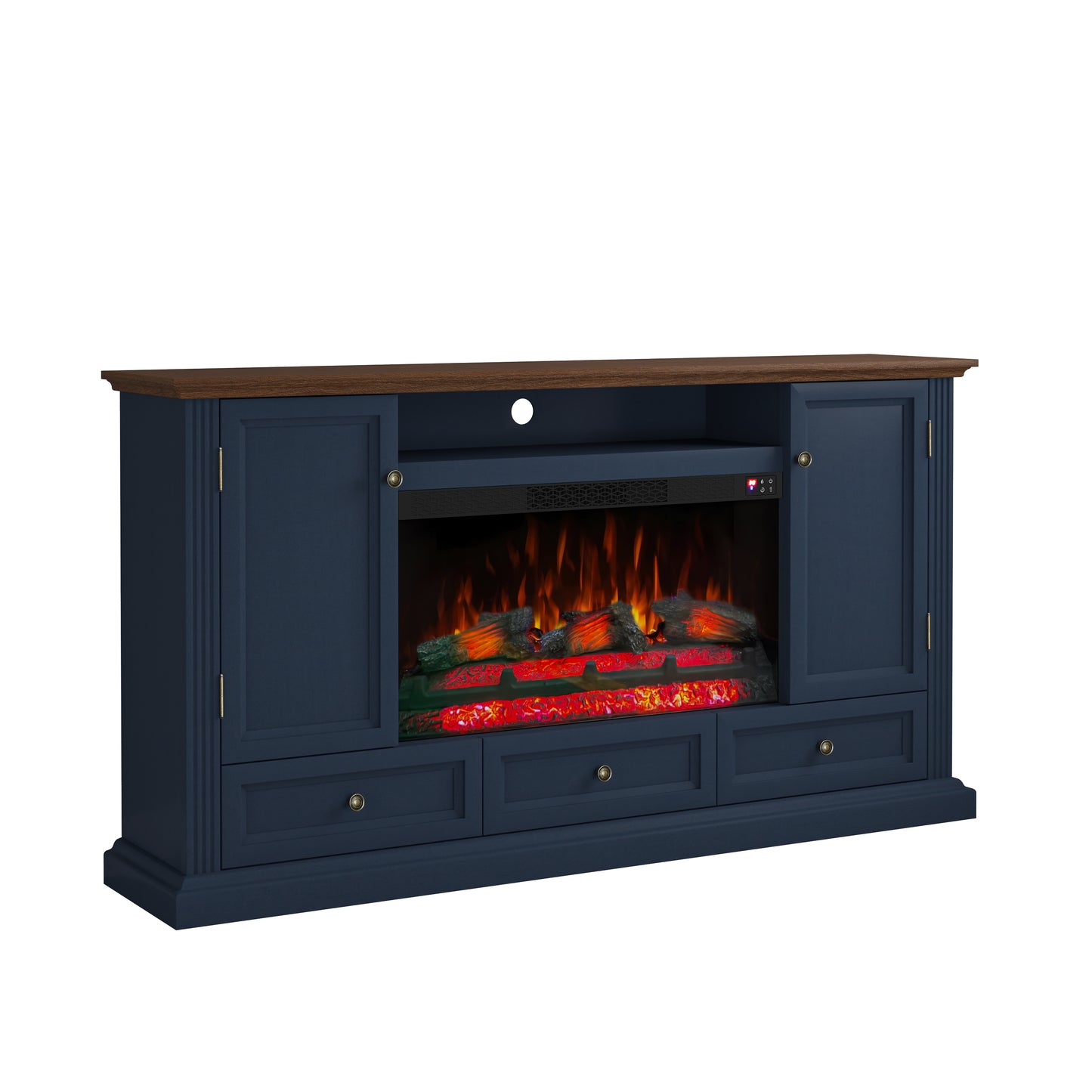 Festivo FTS26011 67" TV Stand with 33" Electric Fireplace-Navy
