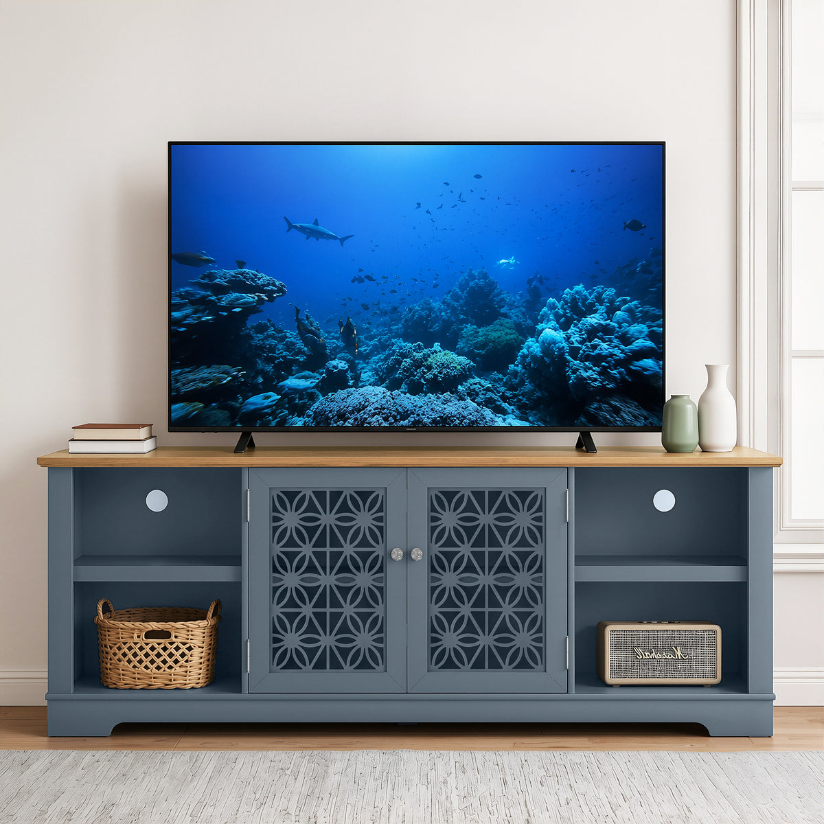 Festivo FTS26916 70" TV Stand-Light Blue