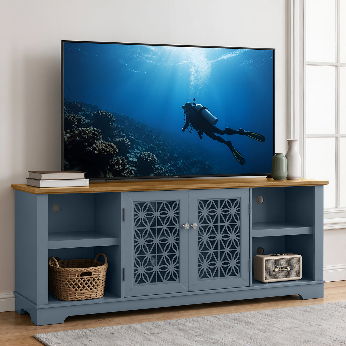 Festivo FTS26916 70" TV Stand-Light Blue