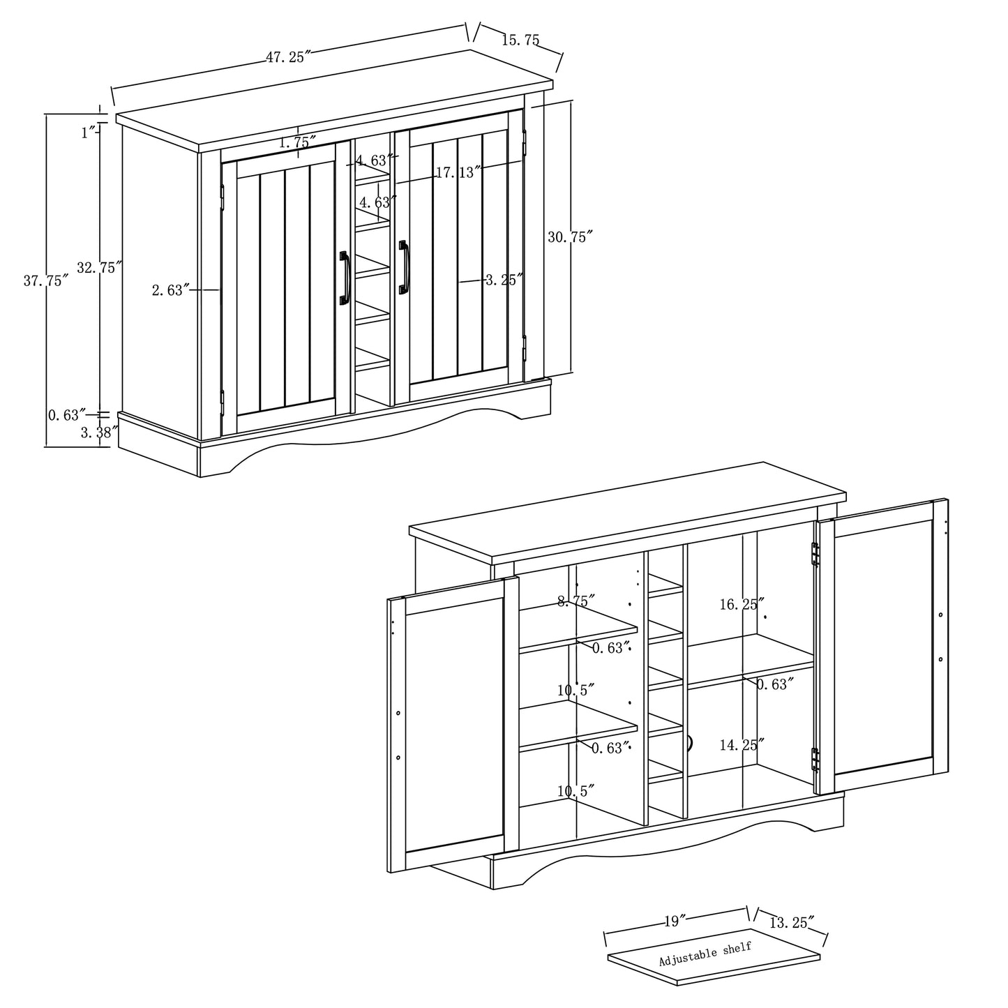Festivo FWC21180 47" Wine Cabinet-Blue
