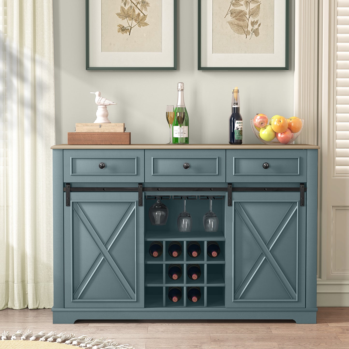 Festivo  FWC23511 54" Wine Cabinet-Blue
