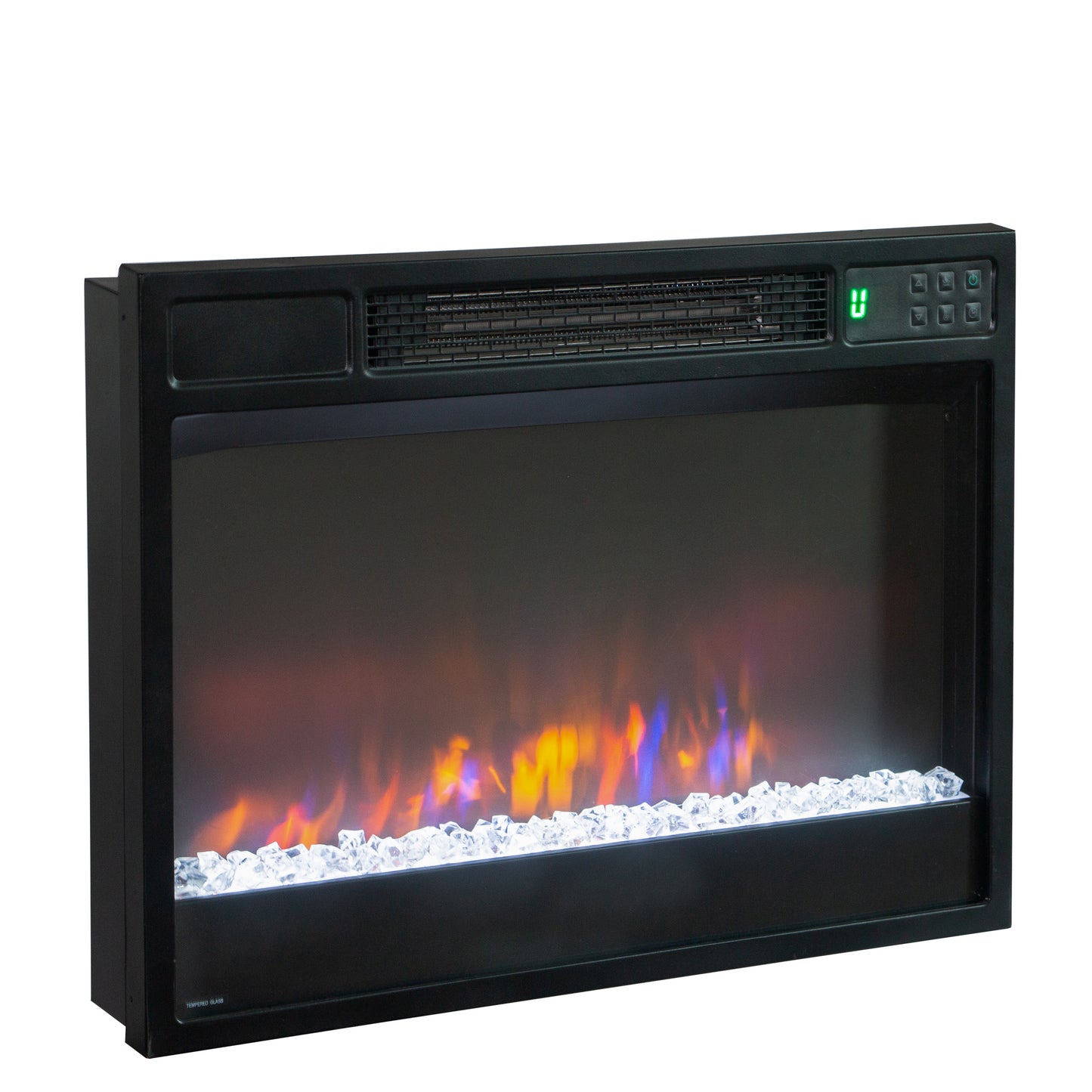 Festivo FFP25101 44.5" Electric Fireplace MGO Mantel with a Natural Stone–Look Finish-Ivory Travertine