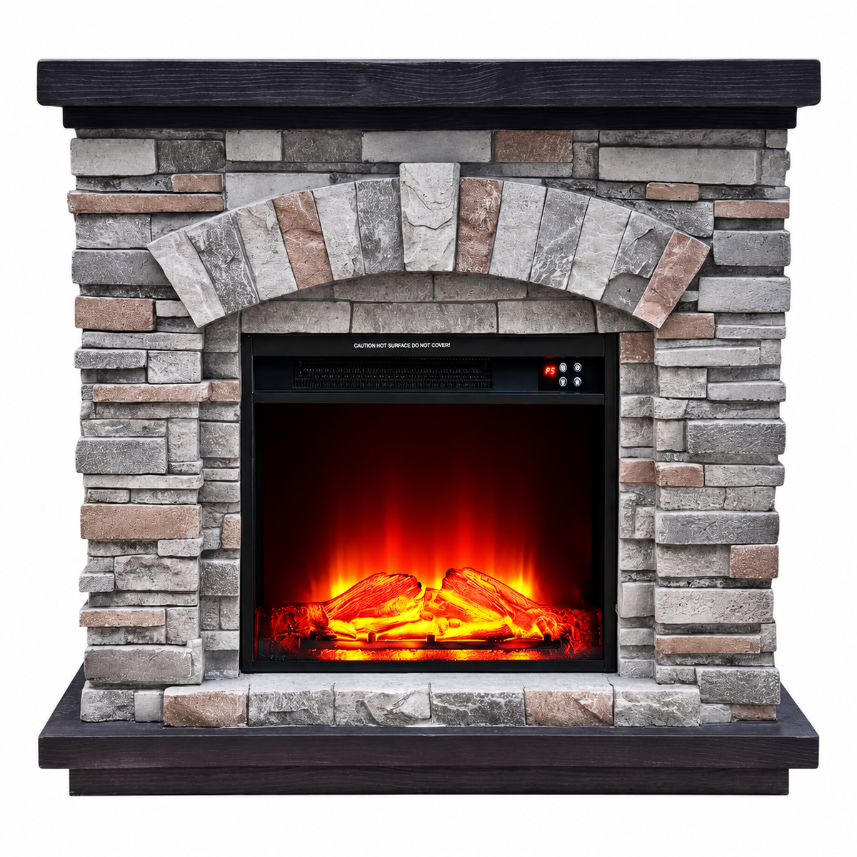Festivo FFP20141 36" Electric Fireplace Mantel with Faux Brick-Grey